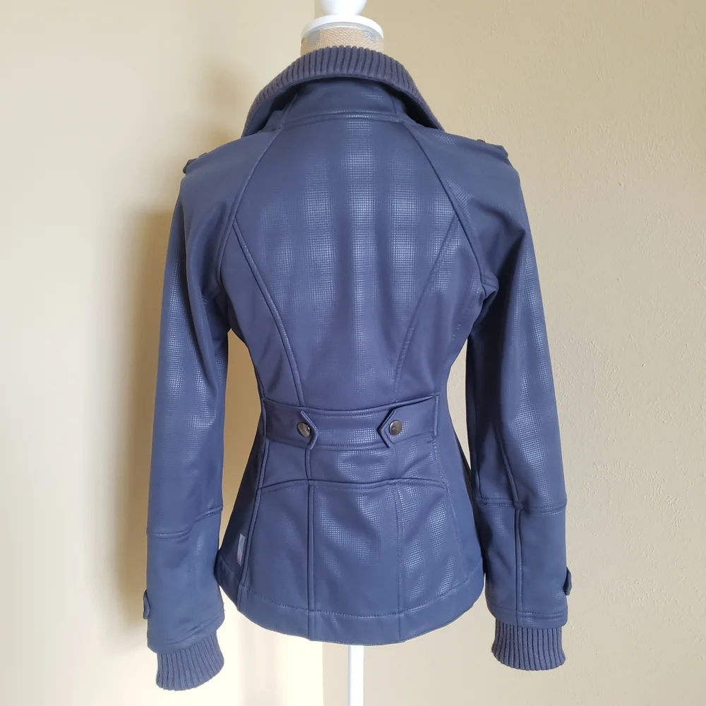 Zella asymmetrical snap moto jacket coat, FLAW: with missing snap XS purple
